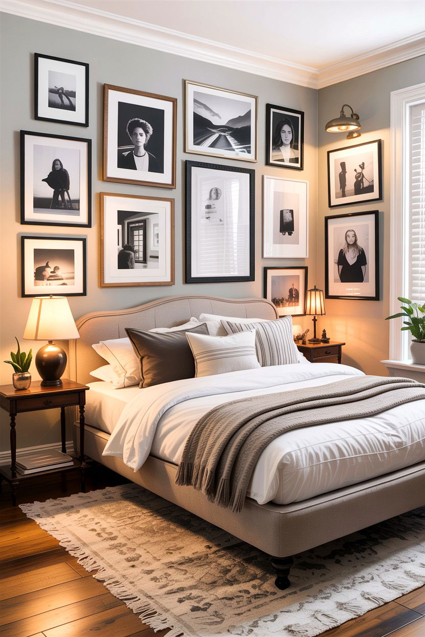 Gallery Wall - 30 bedroom accent wall ideas