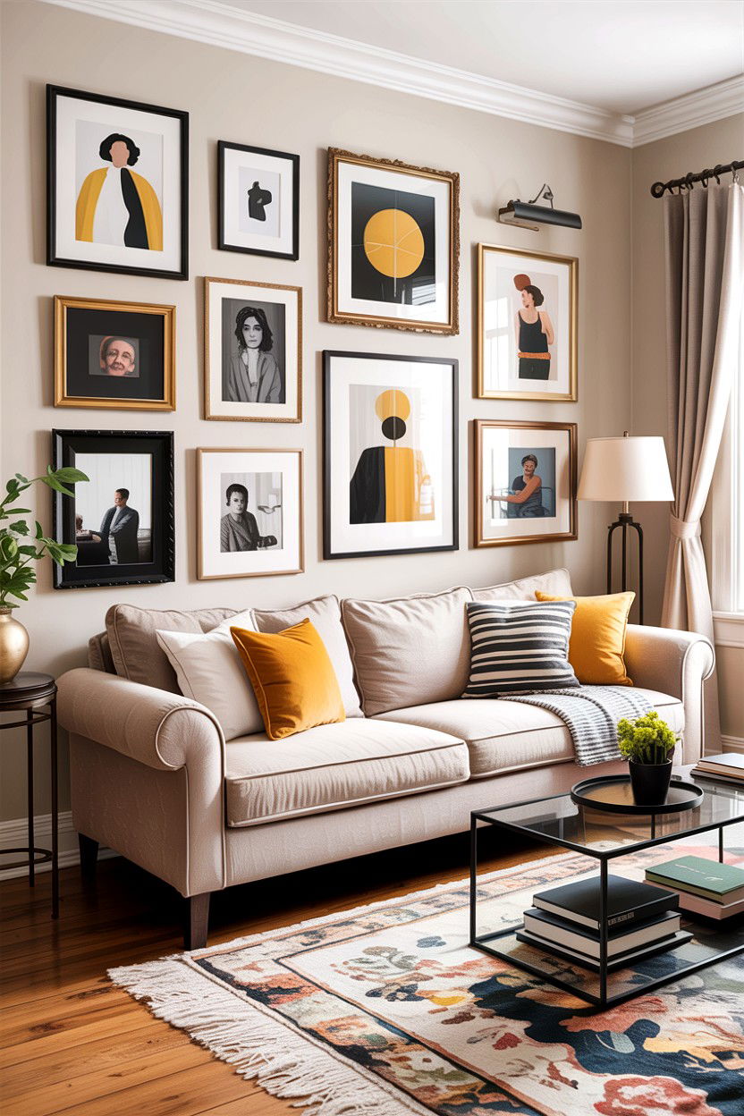 Gallery Wall - 30 living room enhancement ideas