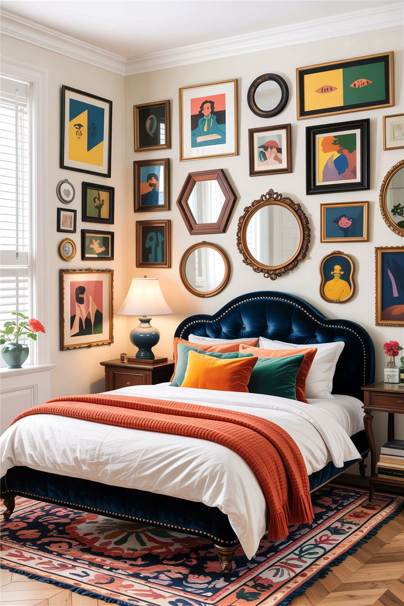 Gallery Wall Bedroom - 30 eclectic bedroom ideas