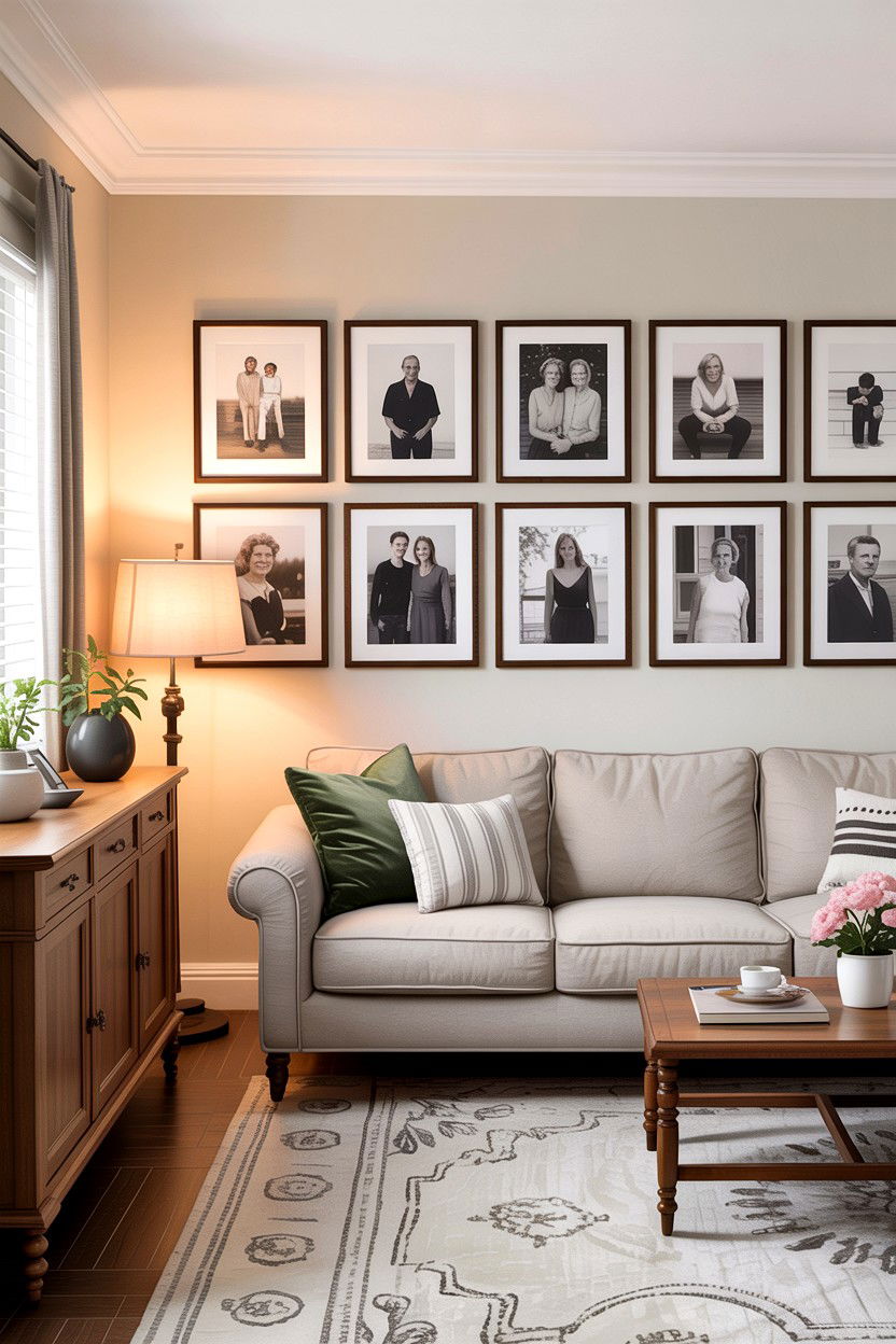 Gallery Wall For Family Photos - 30 empty nester living room ideas