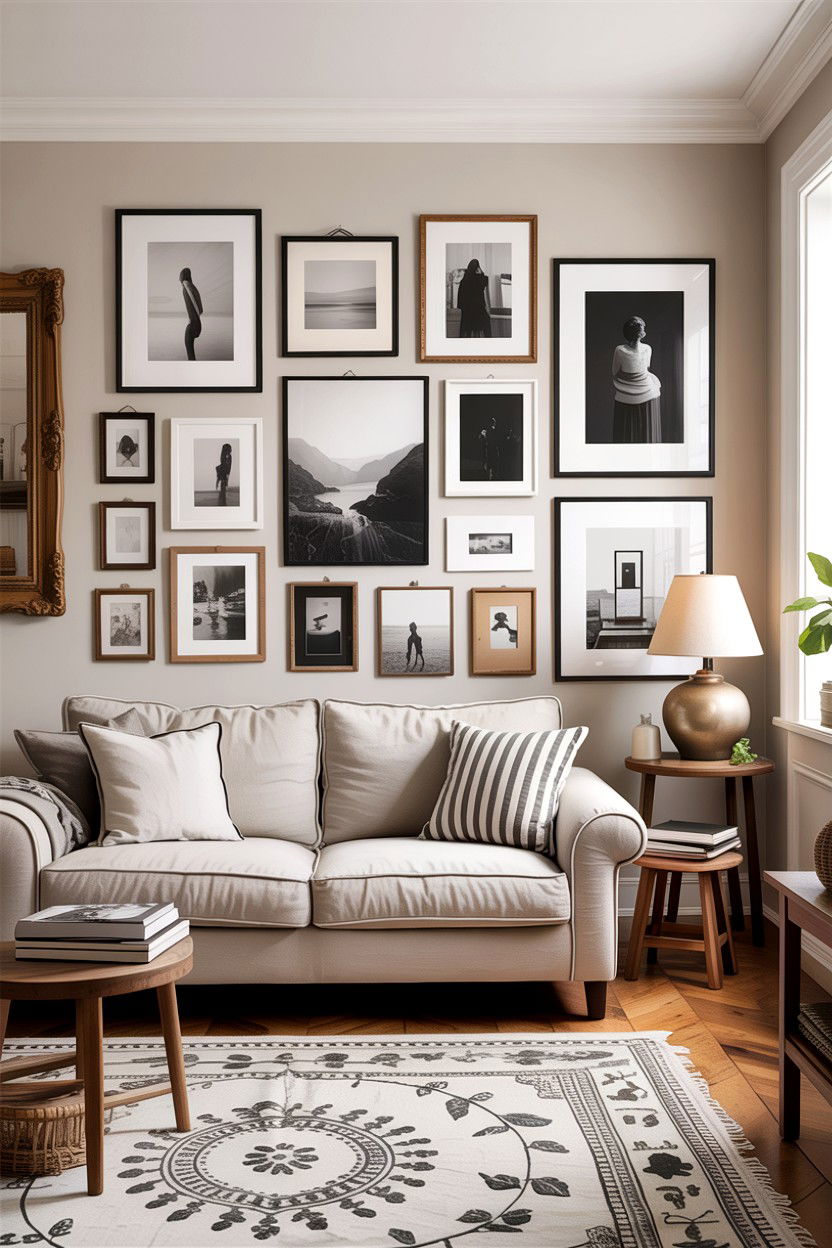 Gallery wall - 30 architect living room ideas