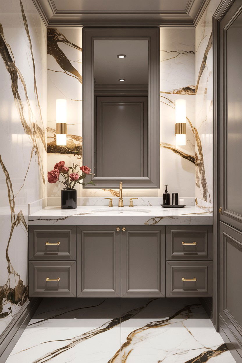Galley Bathroom Marble Finish - 30 galley bathroom ideas
