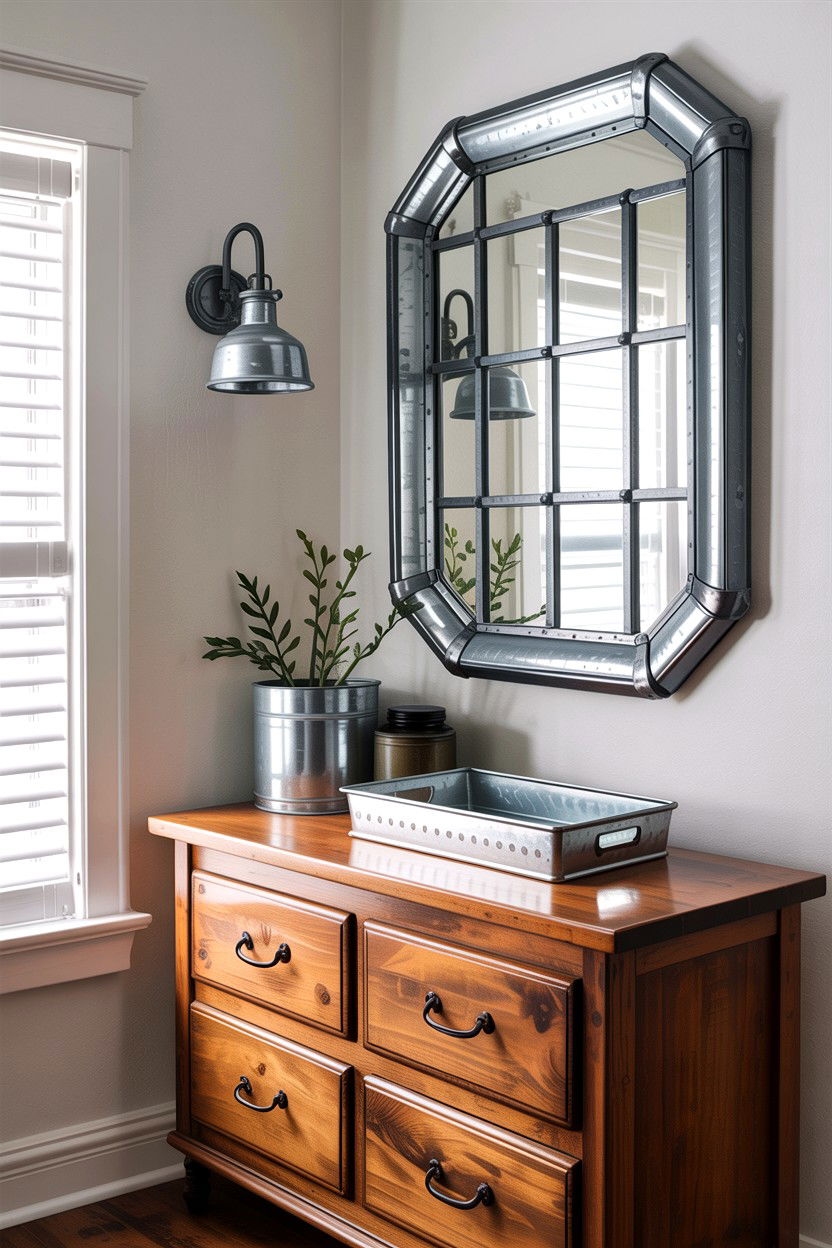 Galvanized Metal Decor - 30 rustic white bedroom ideas