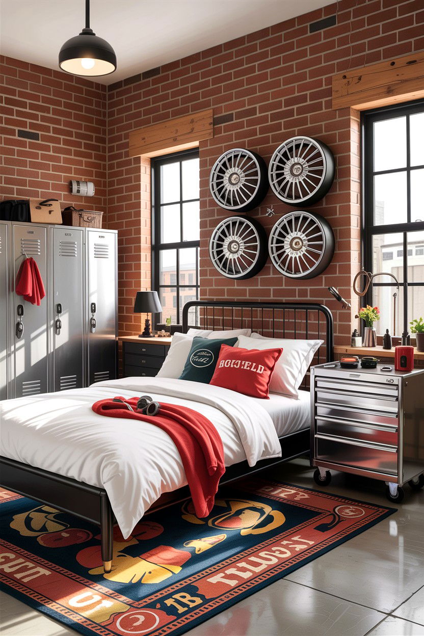 Garage style bedroom - 30 car themed bedroom ideas