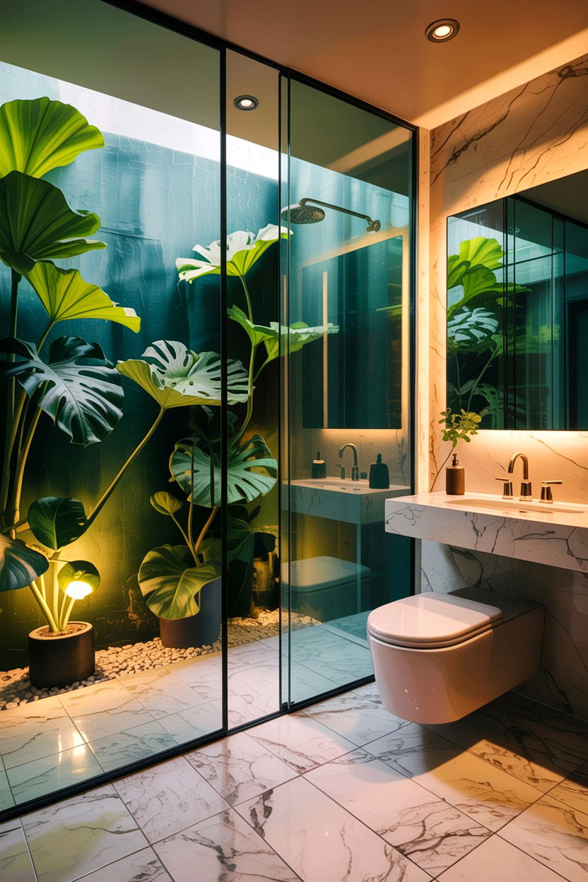 Garden Bathroom Light - 30 chromotherapy bathroom ideas