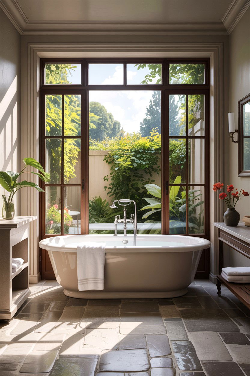 Garden View Tub - 30 freestanding tub ideas