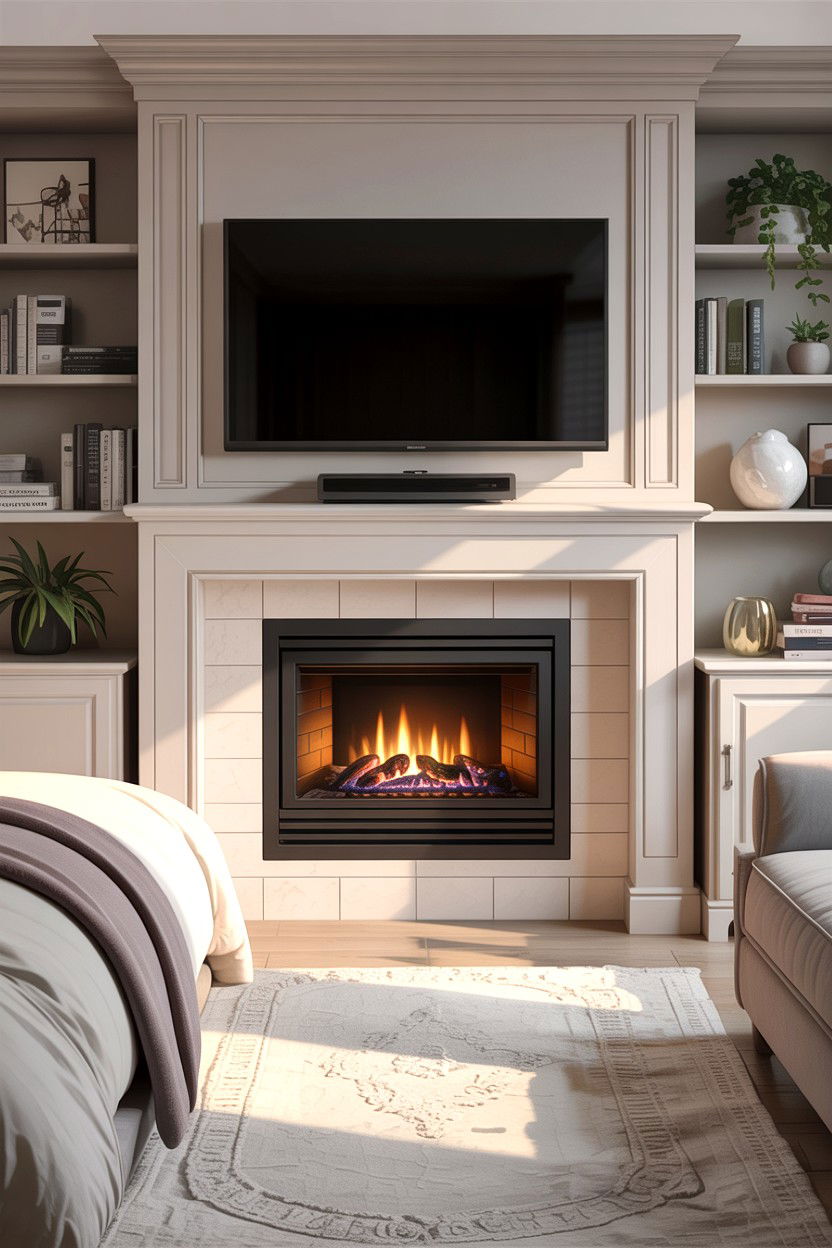 Gas Fireplace Insert - 30 bedroom with fireplace ideas