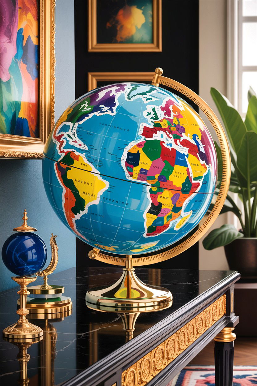Gemstone world globe - 30 living room globes