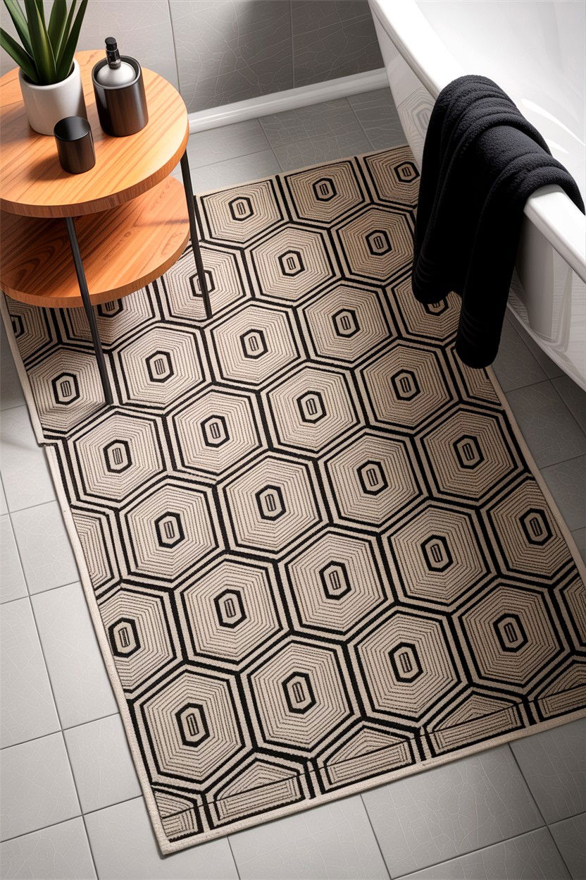 Geometric Bath Mat - 30 bath mat ideas