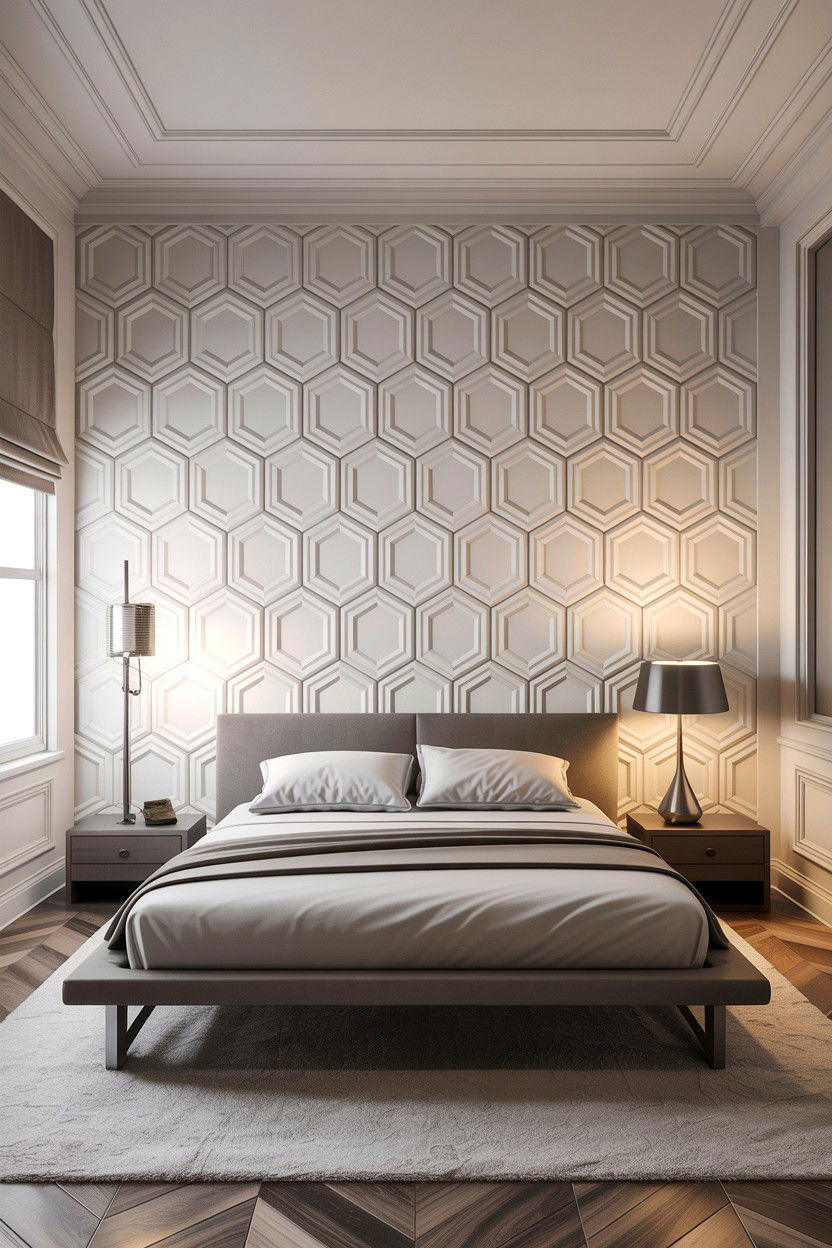Geometric D Wallpaper - 30 bedroom textured wallpapers