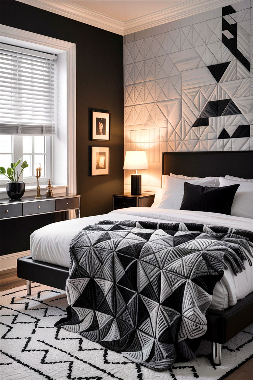 Geometric Knit Blanket - 30 bedroom knit blankets