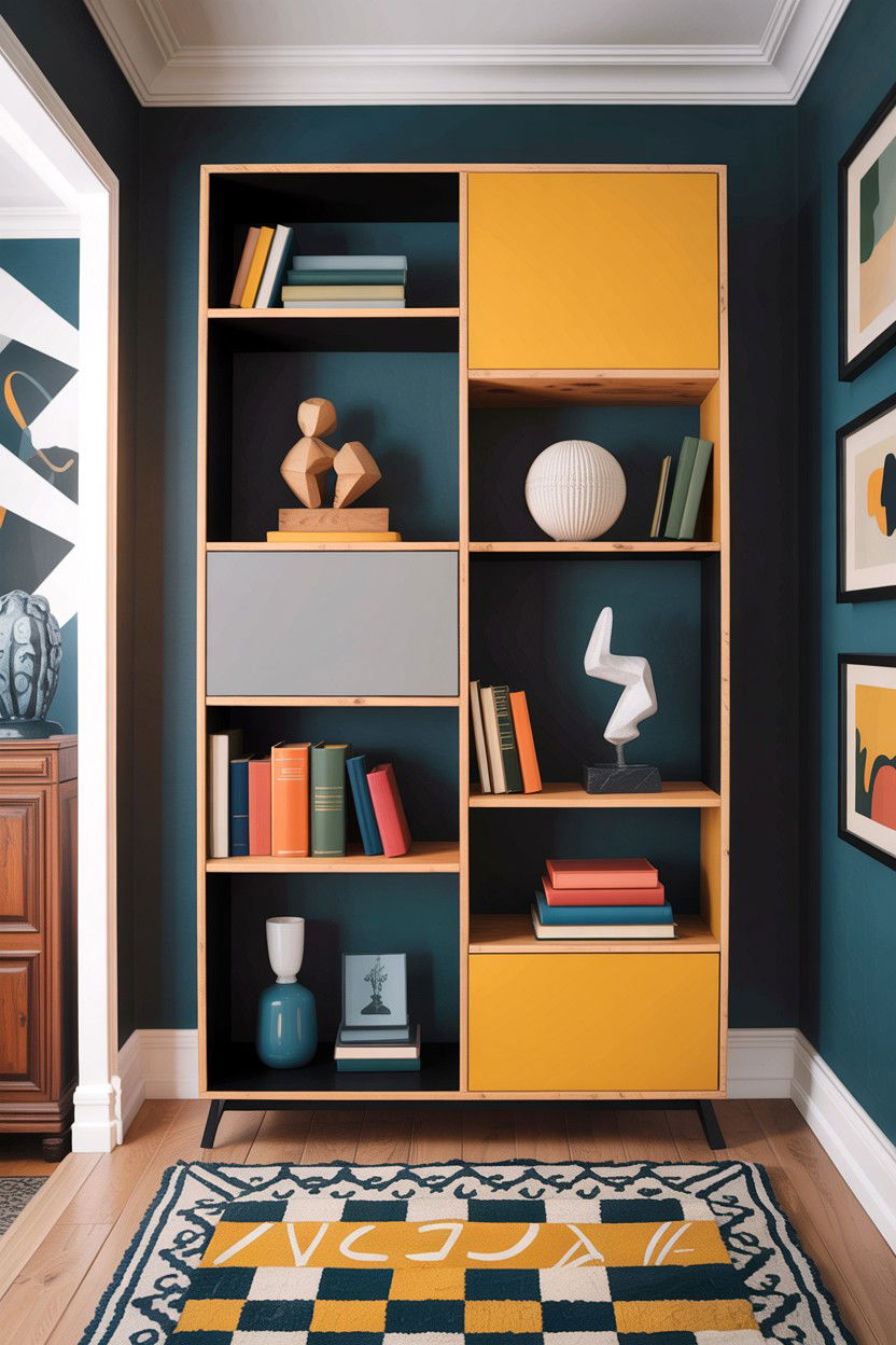 Geometric Open Shelf Unit - 30 bedroom shelf dividers