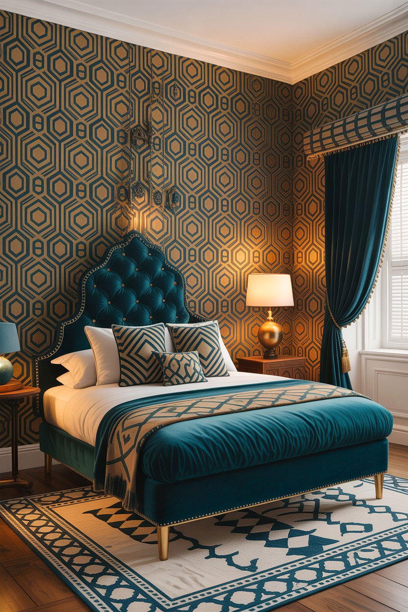 Geometric Pattern Bedroom - 30 Turkish bedroom ideas