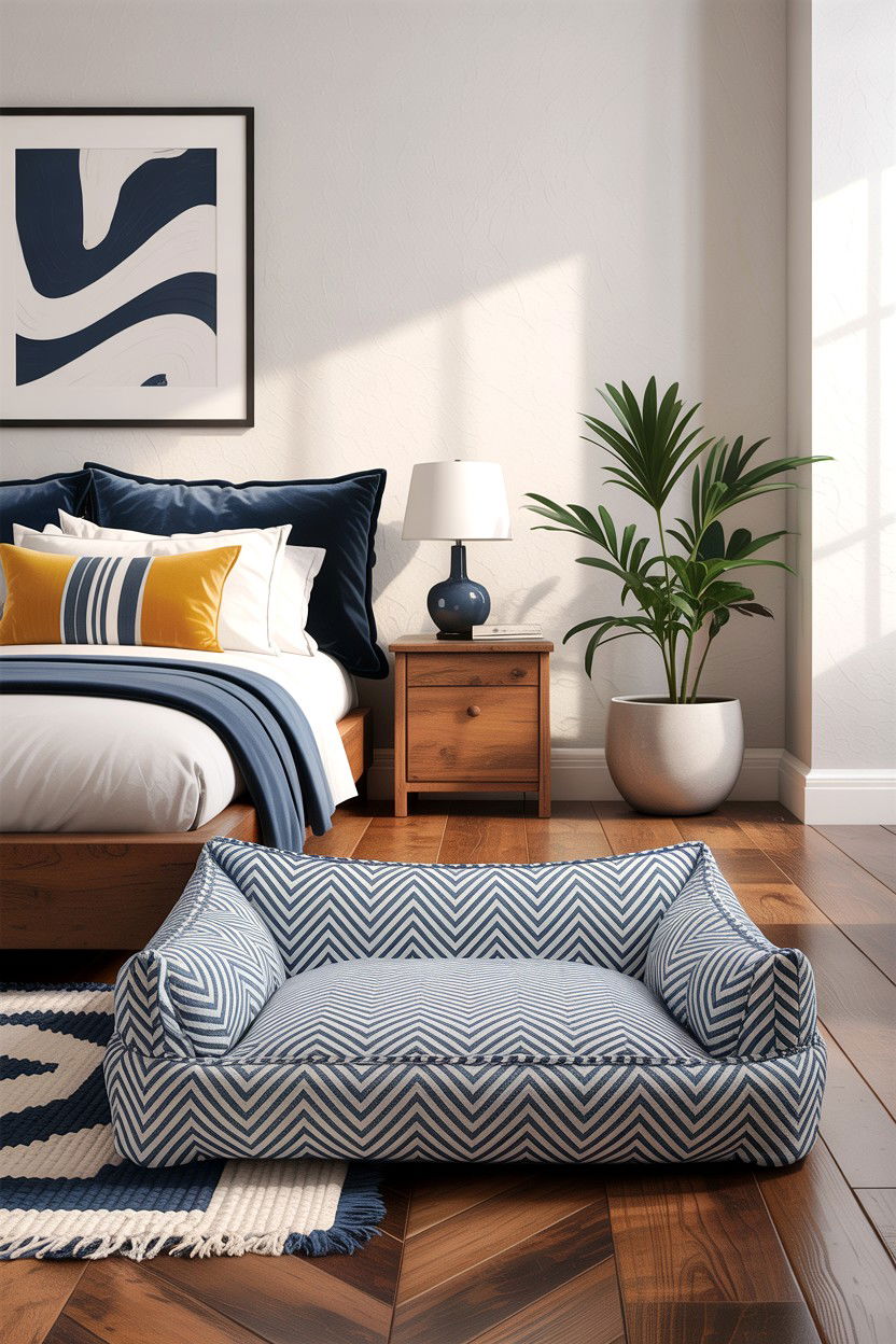 Geometric Pattern Dog Bed - 30 dog bed bedroom ideas
