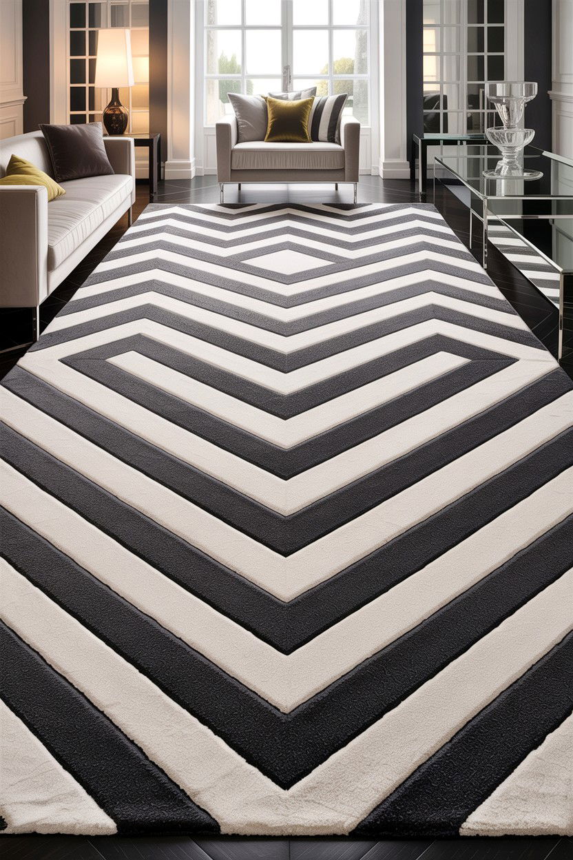 Geometric Pattern Rug - 30 Hollywood living room ideas