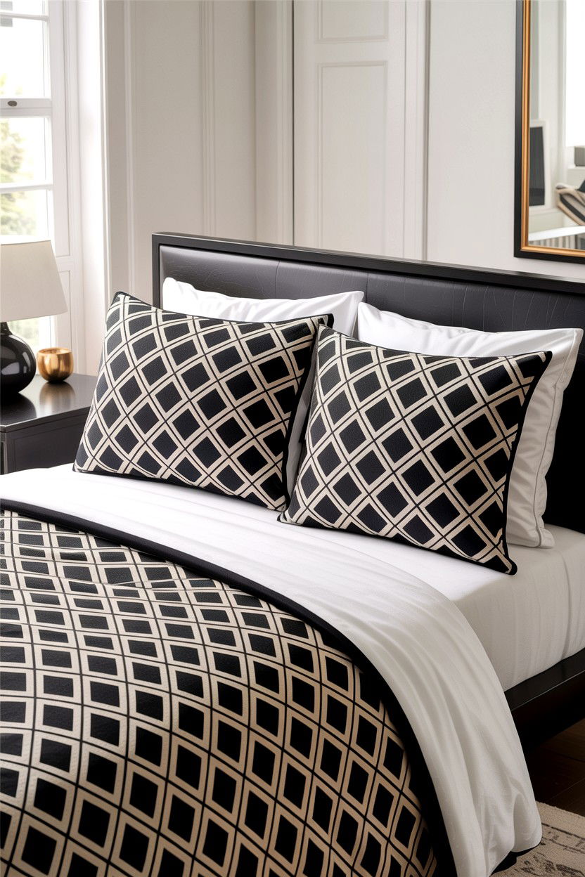 Geometric Pattern Shams - 30 bedroom pillow shams