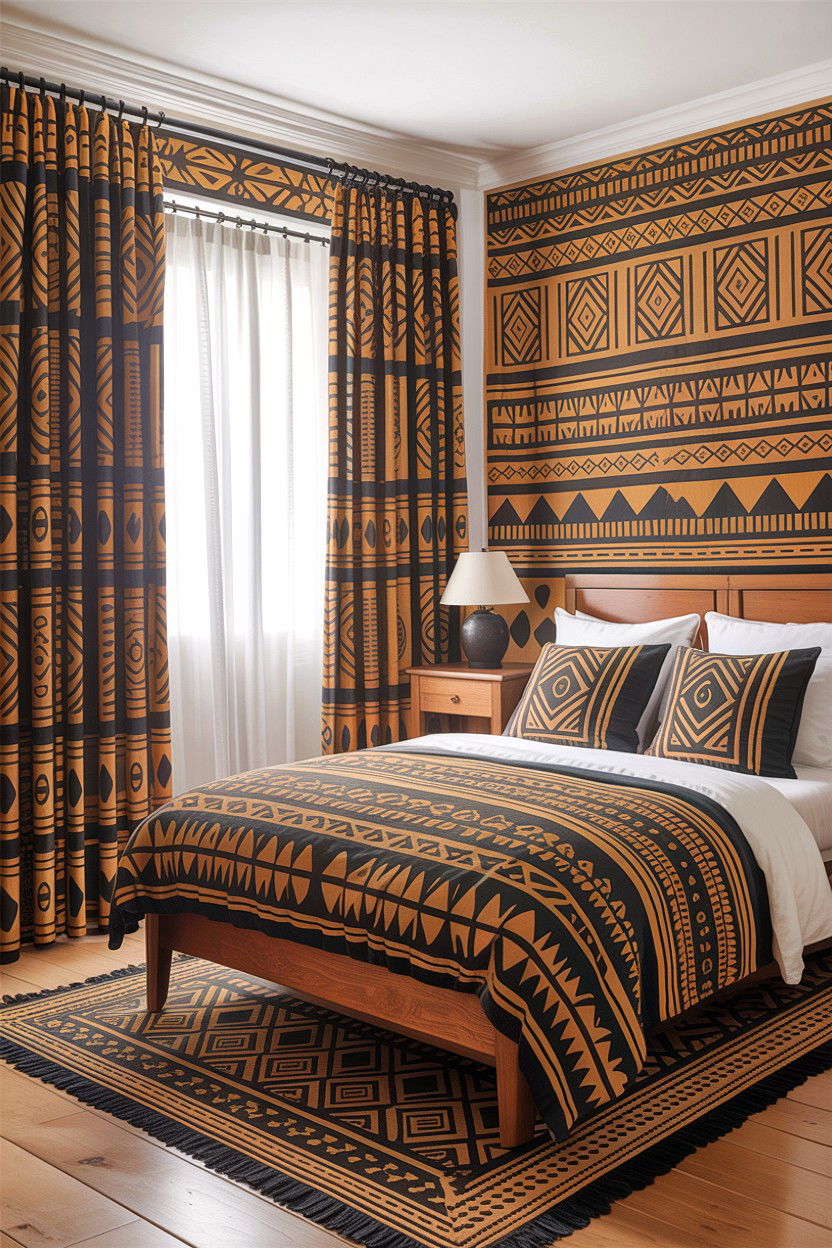 Geometric Tribal Pattern - 30 African bedroom ideas