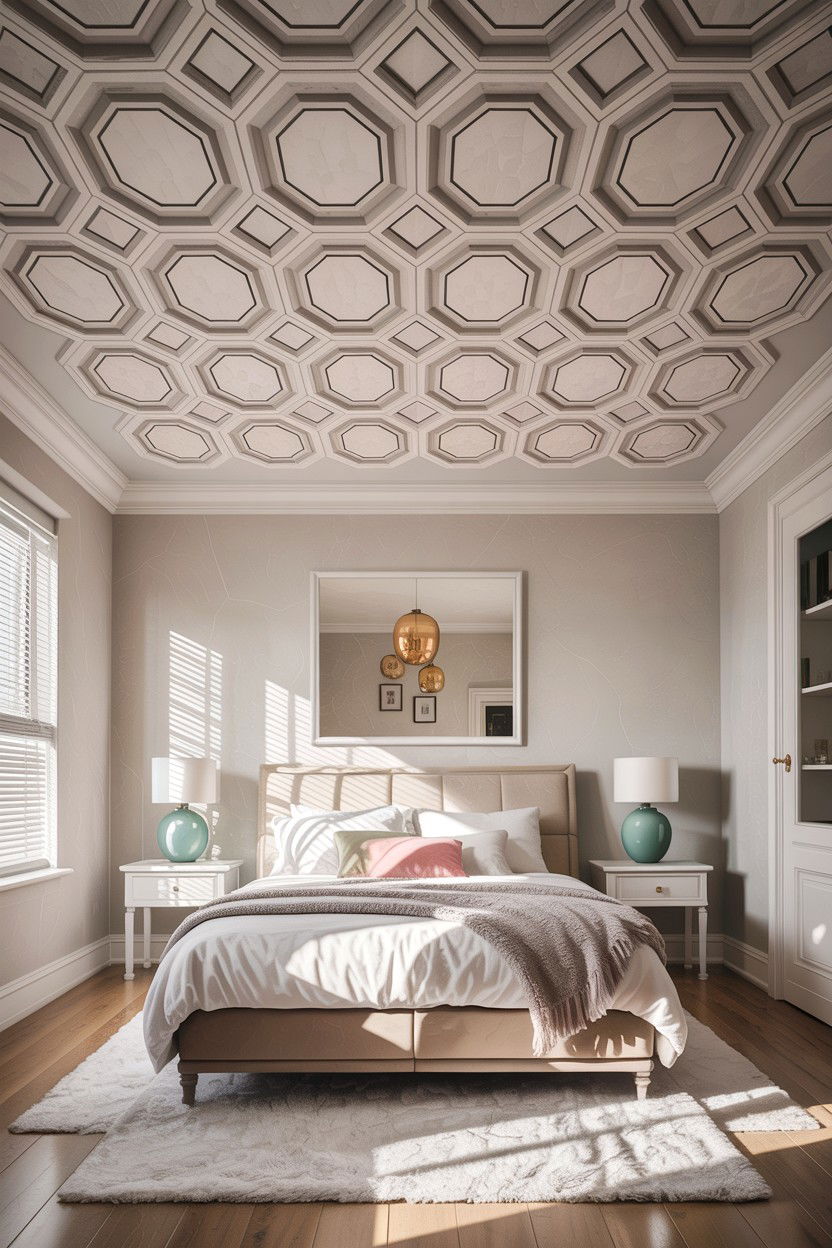 Geometric ceiling pattern - 30 bedroom false ceiling designs