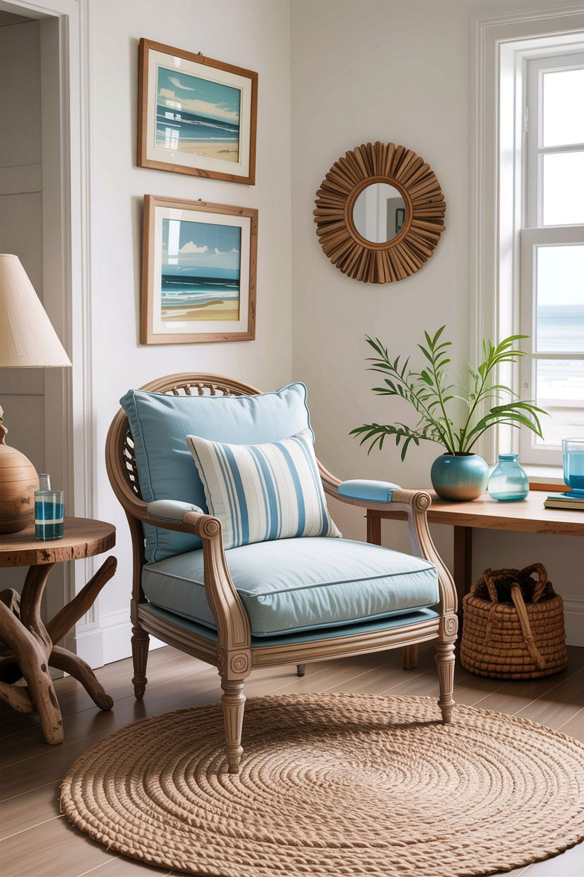Ghost chair in coastal living room - 30 living room ghost chair ideas