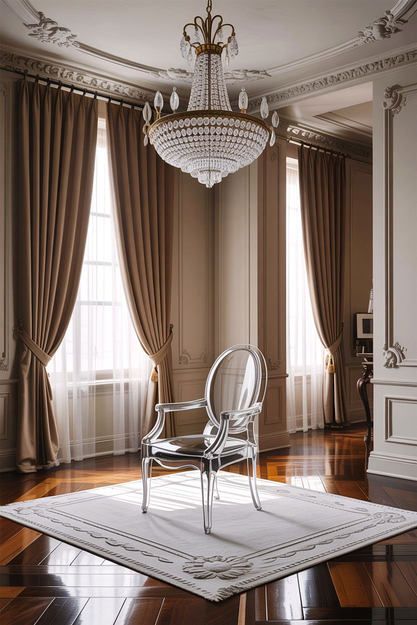 Ghost chair in luxury living room - 30 living room ghost chair ideas