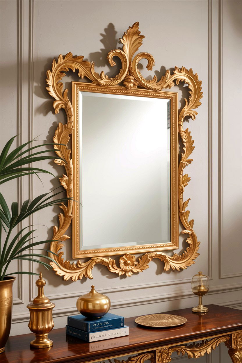 Gilt wall mirror - 30 living room Georgian furniture ideas