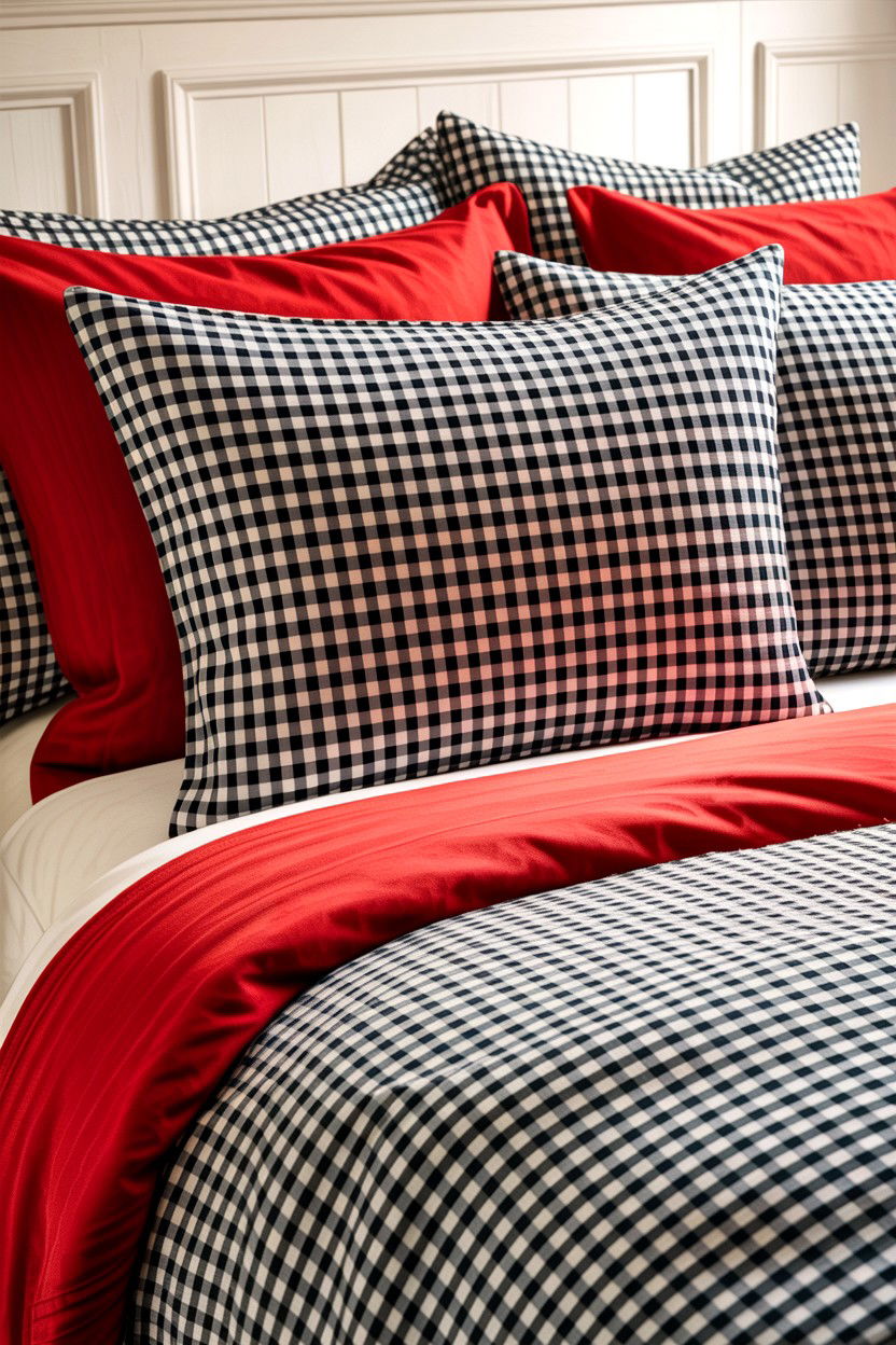 Gingham Check Shams - 30 bedroom pillow shams