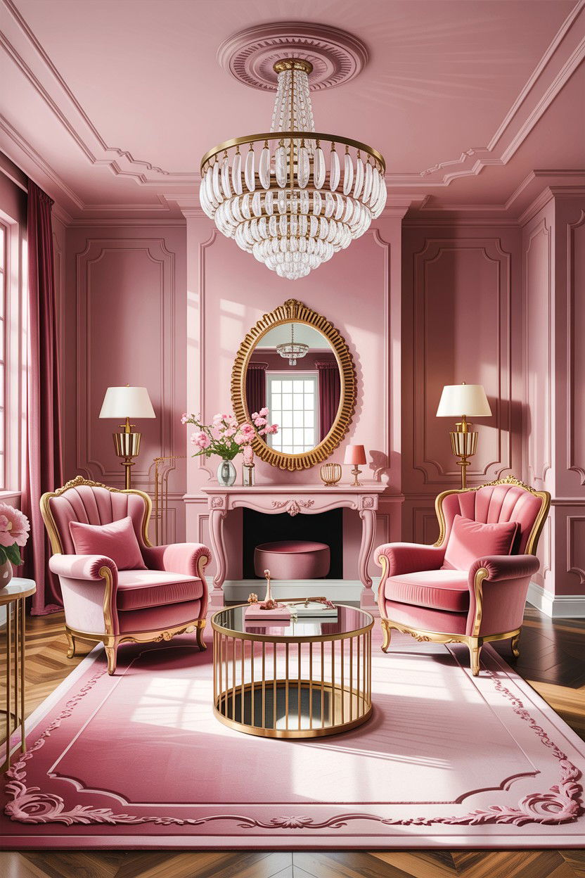 Glam Dusty Rose Living Room - 30 dusty rose living room ideas