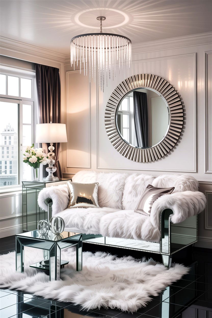 Glam Faux Fur Living Room - 30 faux fur living room ideas