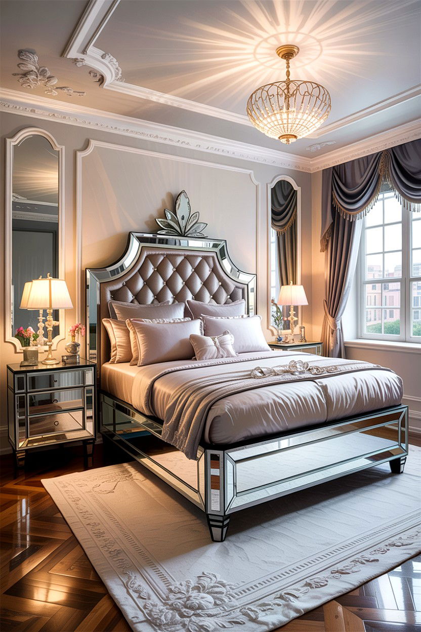 Glam Mirror Bed - 30 california king beds