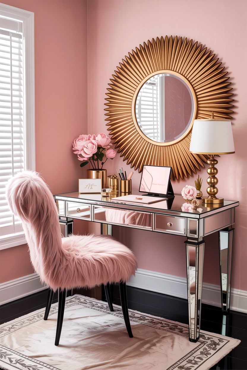 Glam bedroom workspace - 30 bedroom workspace ideas