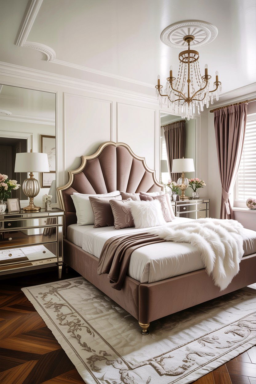 Glam taupe bedroom - 30 taupe and white bedroom ideas