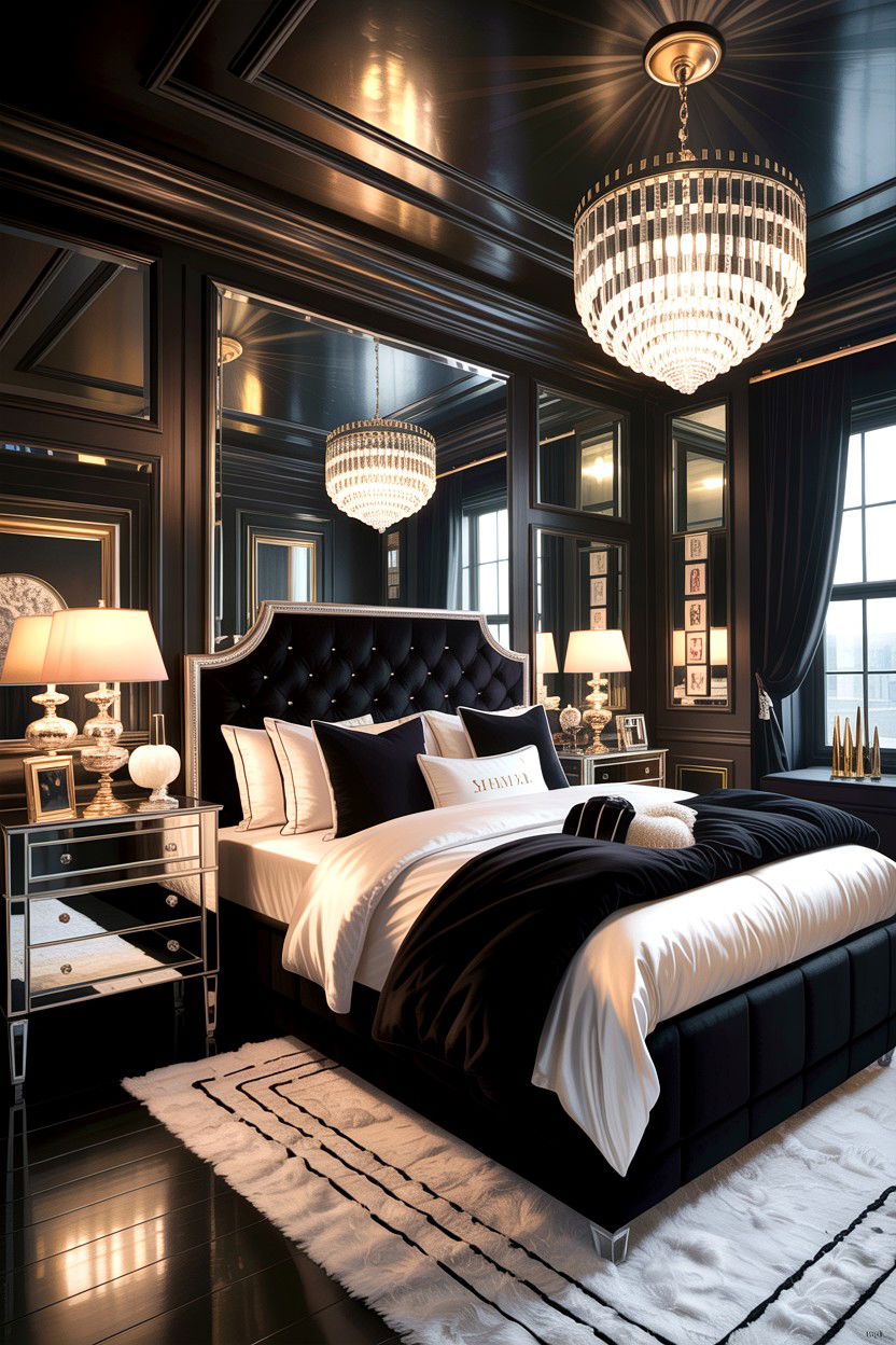 Glamorous Black Bedroom - 30 all black bedroom ideas