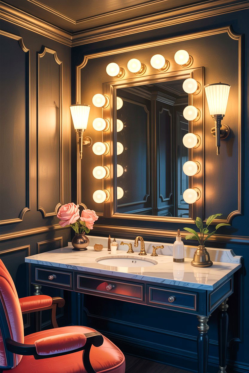 Glamorous vintage vanity lights - 30 bedroom vintage vanity ideas