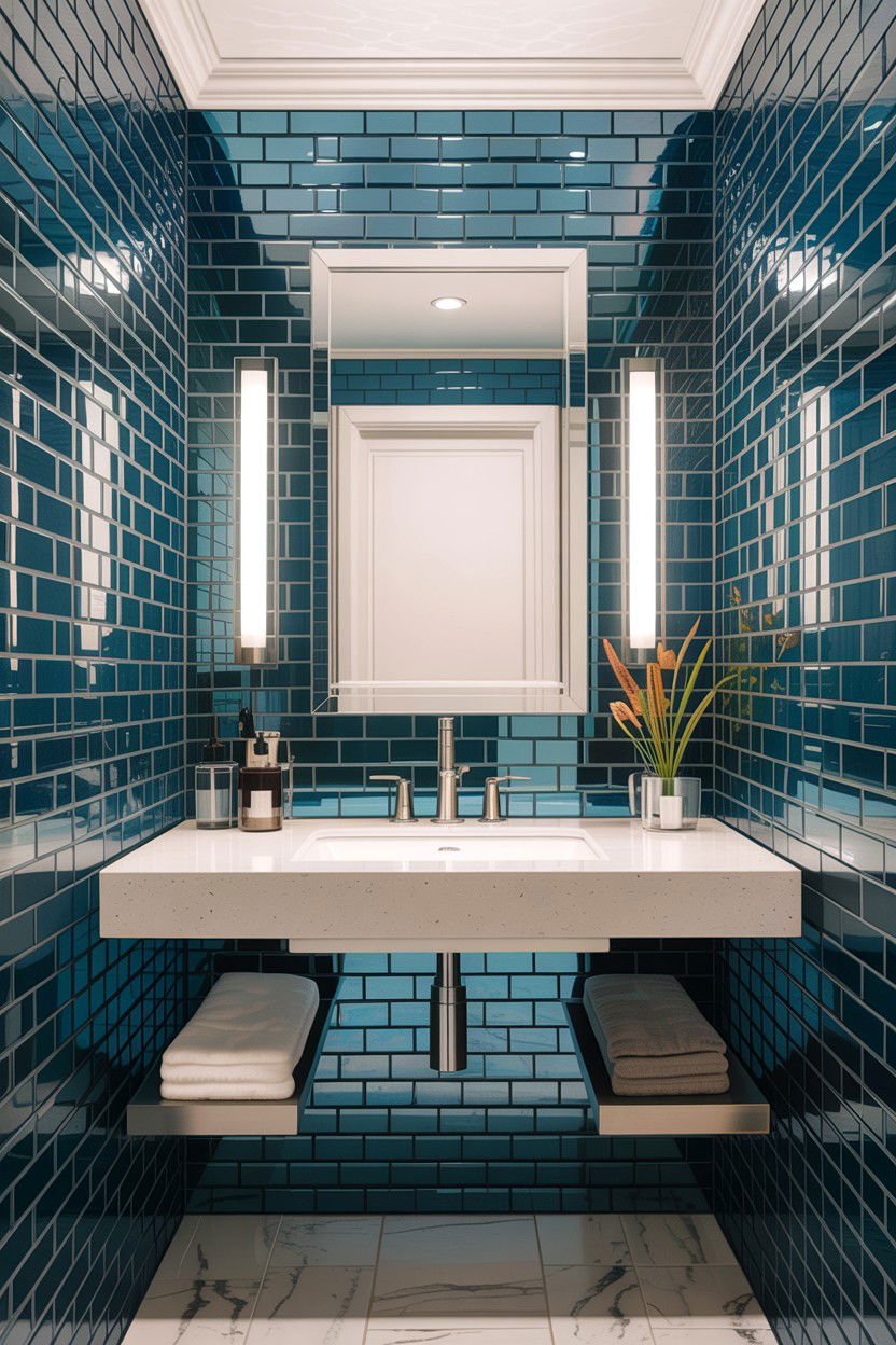 Glass Basketweave Tile Wall - 30 basketweave tile bathroom ideas