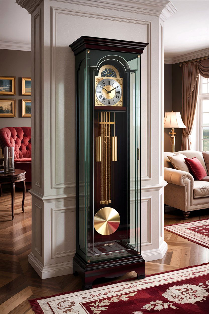 Glass Case Grandfather Clock - 30 living room grandfather clocks