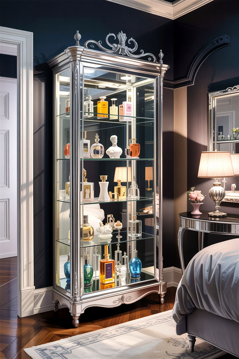 Glass Display Cabinet - 30 bedroom collection display ideas