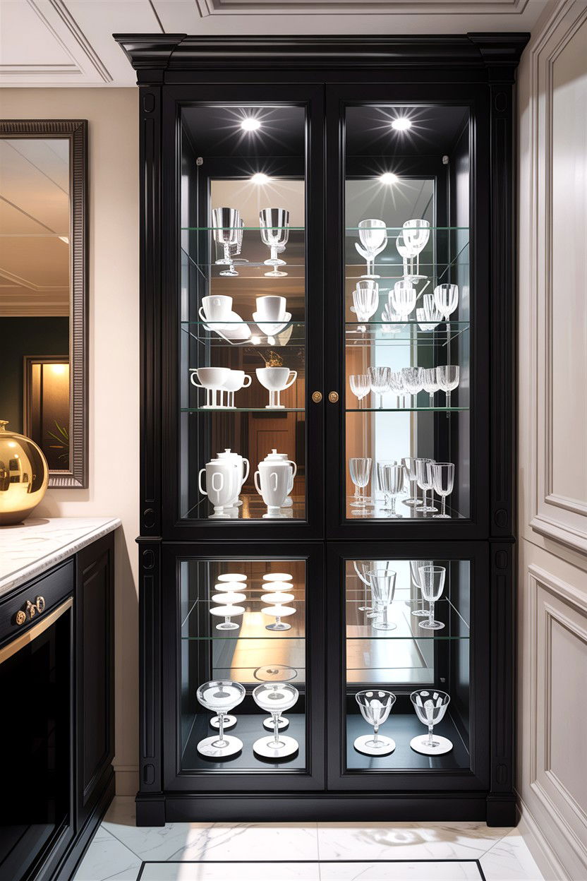 Glass Front Display Cabinet - 30 living room custom cabinetry ideas