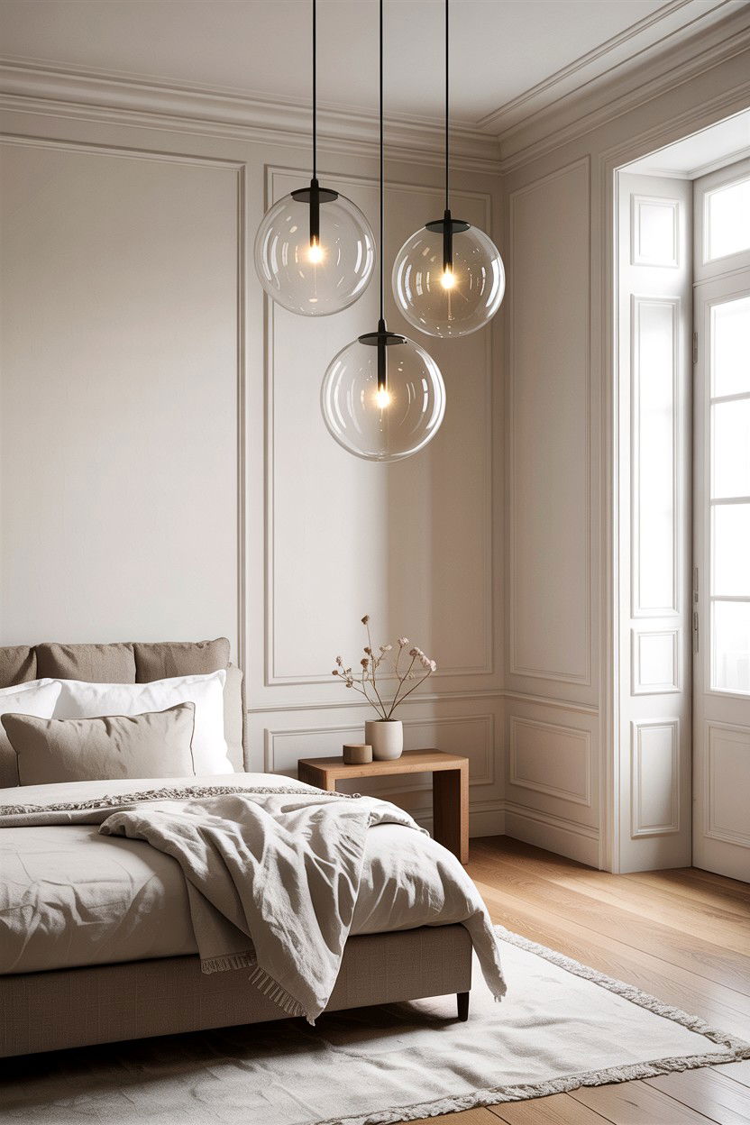 Glass Globe Pendant - 30 bedroom dimmer lights ideas