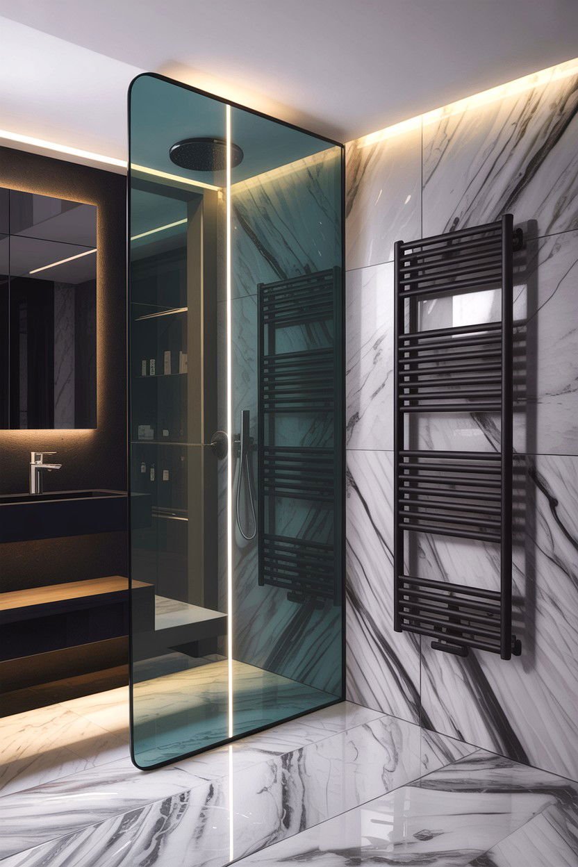 Glass Heated Towel Rail - 30 heated towel rack ideas