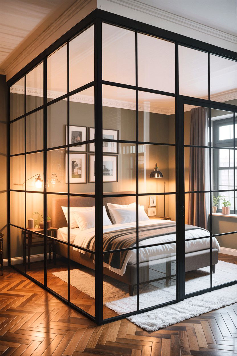 Glass Partition Wall - 30 Finnish bedroom ideas