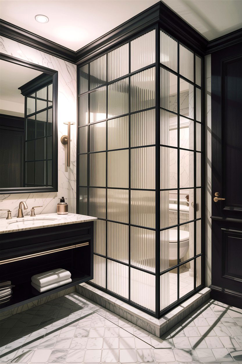 Glass Partition Wall - 30 bathroom architectural detail ideas