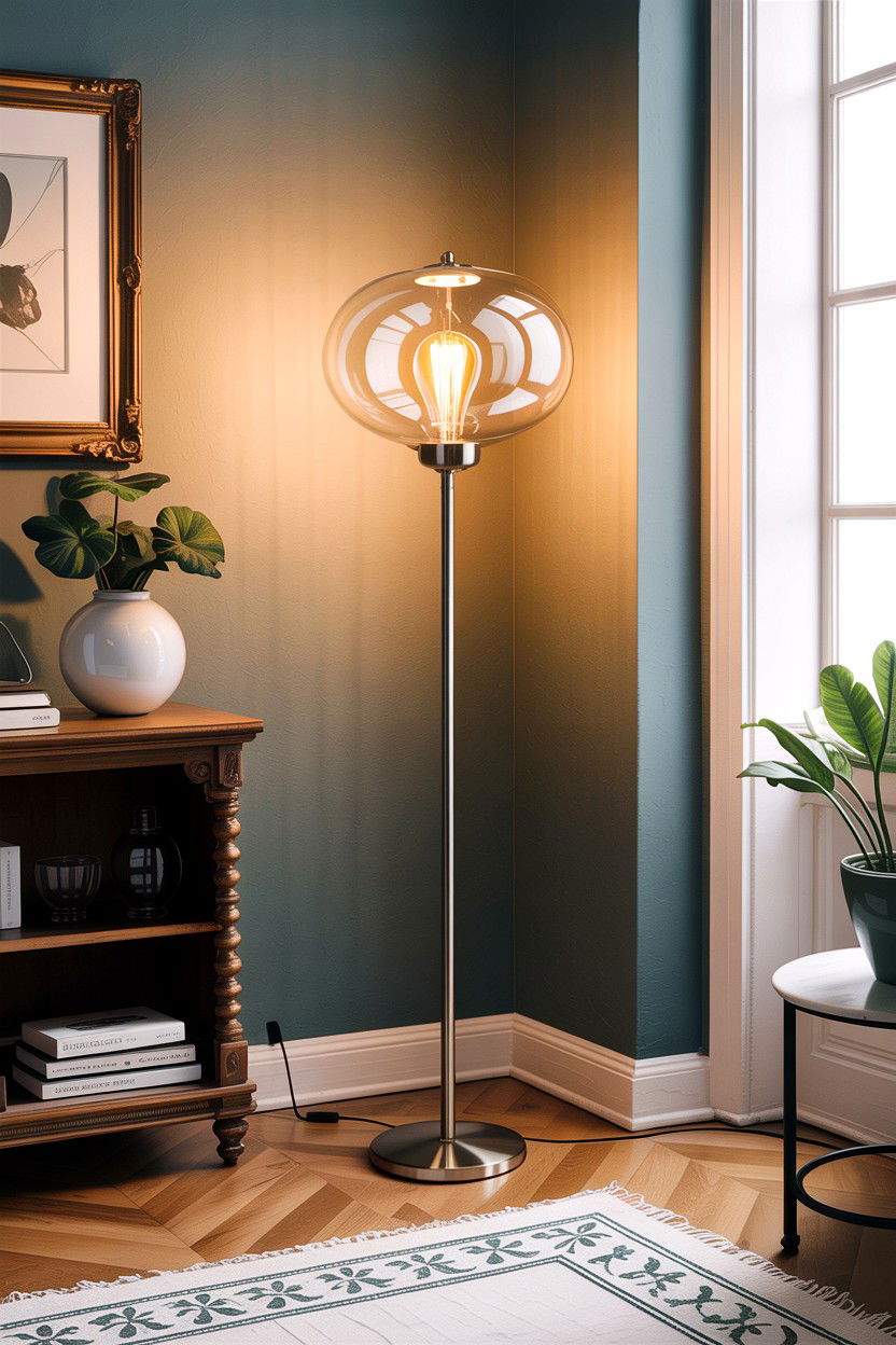 Glass Shade Floor Lamp - 30 bedroom floor lamps