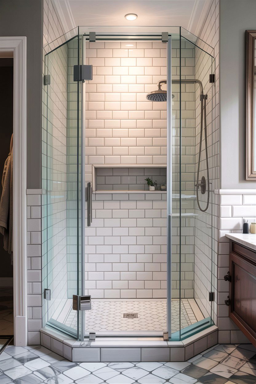 Glass Shower Door - 30 bathroom cooling ideas