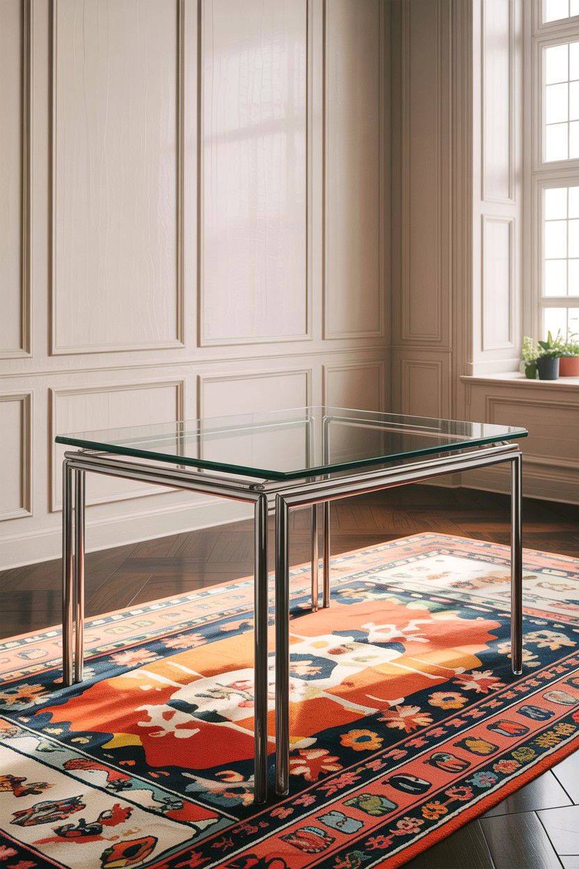 Glass Top Metal Table - 30 living room accent table ideas