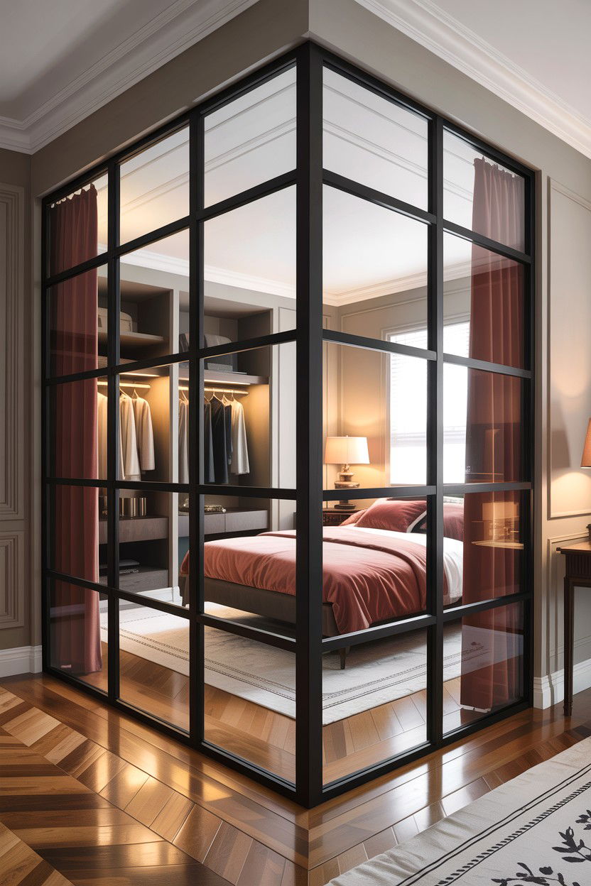 Glass Wall Bedroom Partition - 30 dramatic bedroom ideas
