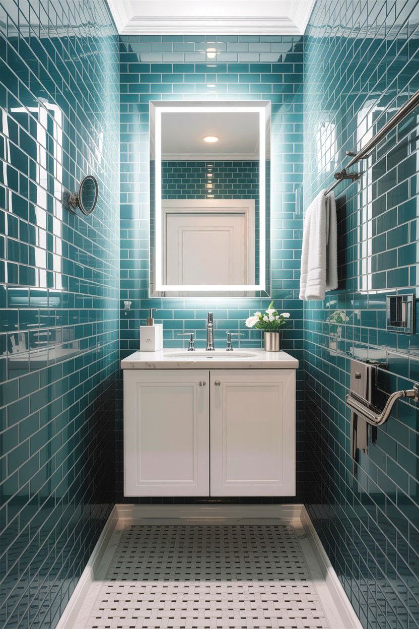 Glass basketweave tile - 30 basketweave pattern bathroom ideas