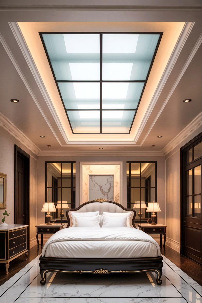 Glass ceiling insert - 30 bedroom false ceiling designs