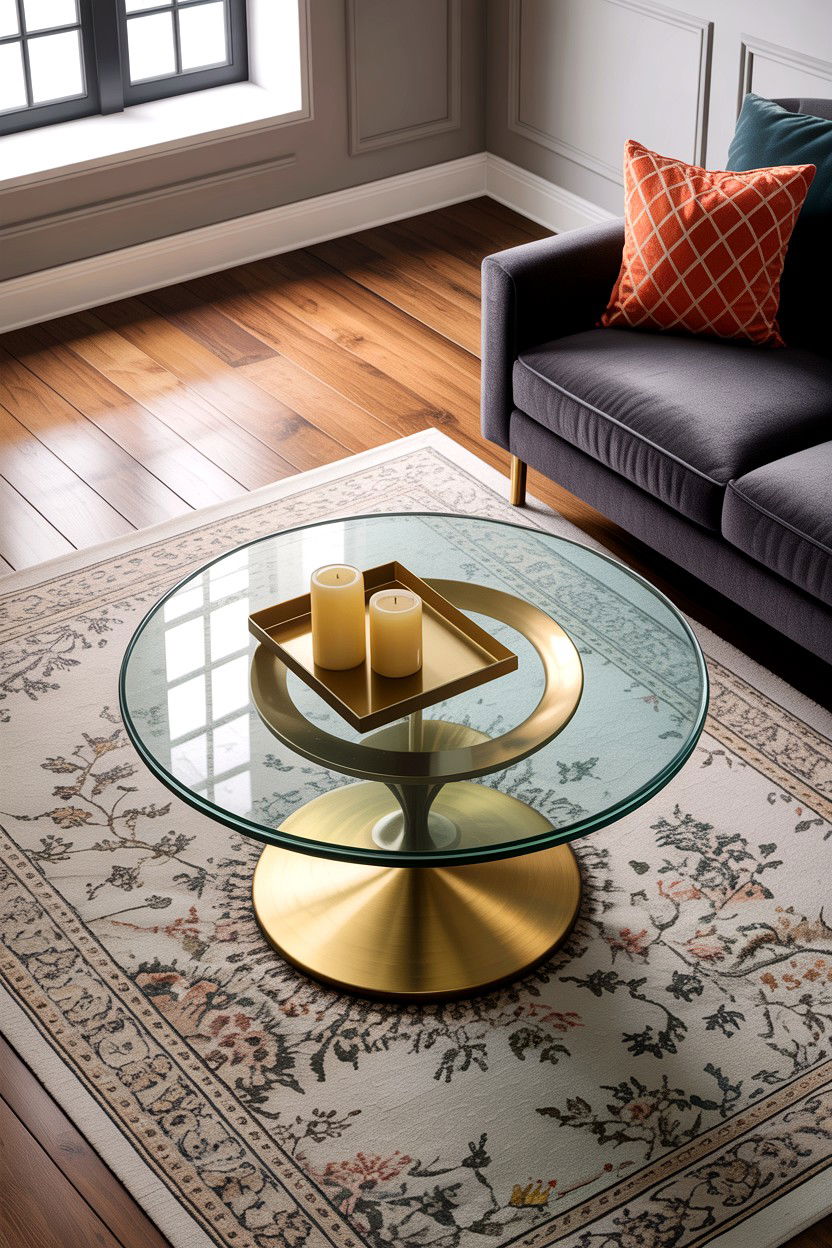 Glass coffee table - 30 condo living room ideas