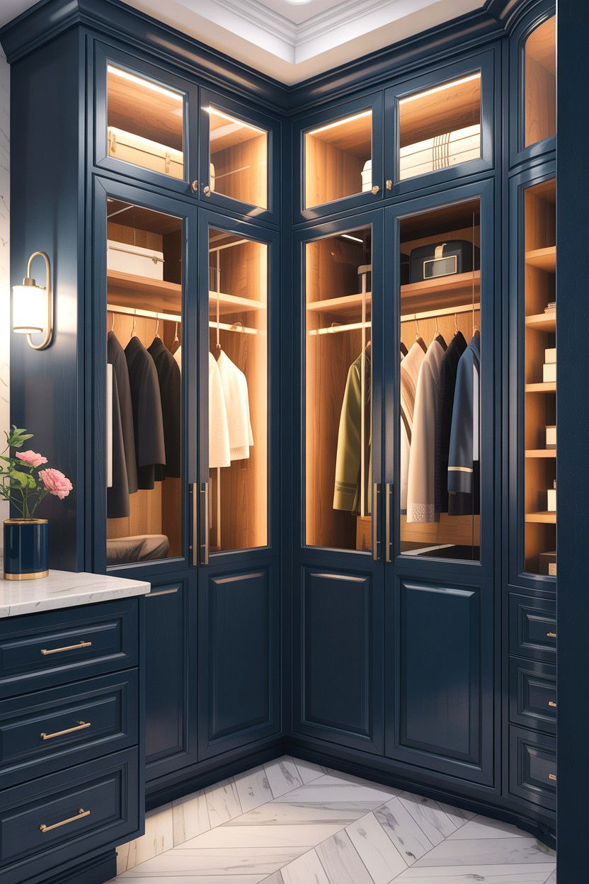 Glass door closet interior lighting - 30 bedroom closet lighting ideas