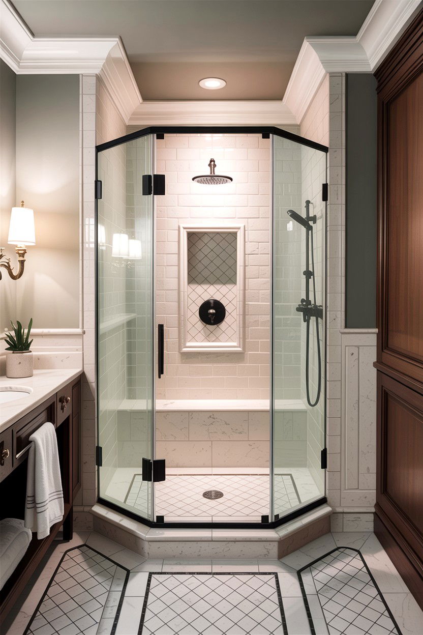 Glass door shower alcove - 30 bathroom alcove ideas
